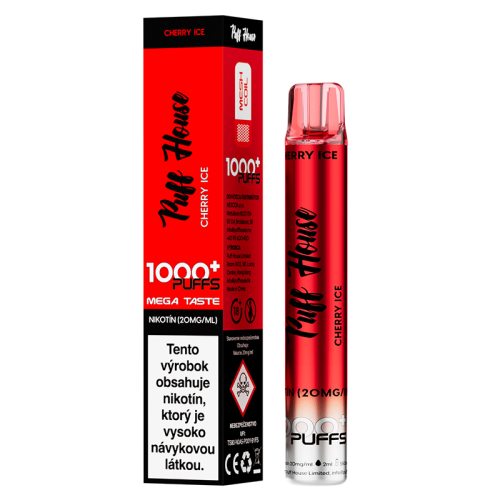 Jednorazowy e-papieros Puff House, Cherry Ice 1000 Puffs