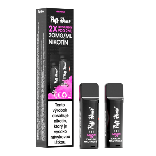 Wstępnie napełniony POD Puff House 2 szt, Melon Ice, Nikotyna 20 mg/ml