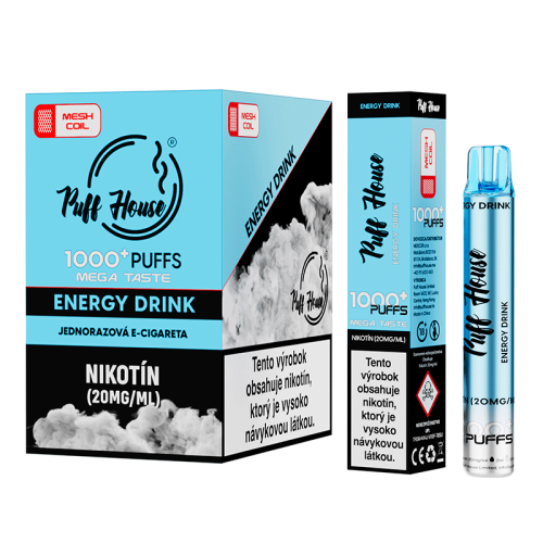 Jednorázová e-cigareta Puff House, Energy Drink 1000 Puffs