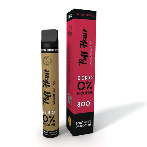 Jednorazowy e-papieros Puff House, Passion Fruit Ice ZERO 800+