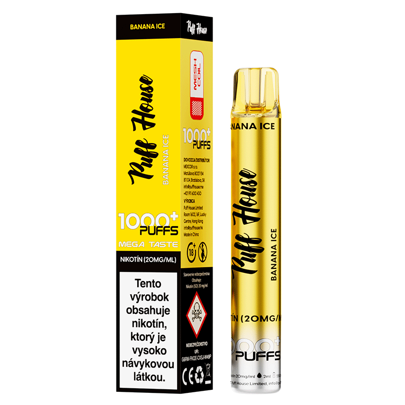 Disposable e-cigarette Puff House, Banana Ice 1000 Puffs :: puffhouse.me