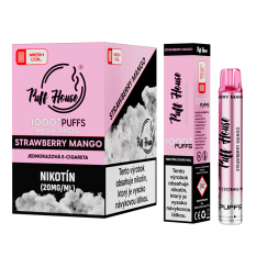 Jednorazová e-cigareta Puff House, Strawberry Mango 1000 Puffs