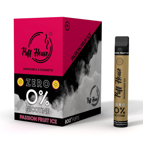 Jednorazowy e-papieros Puff House, Passion Fruit Ice ZERO 800+