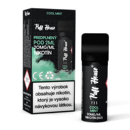 Predplnený POD Puff House, Cool Mint, Nikotín 20mg/ml