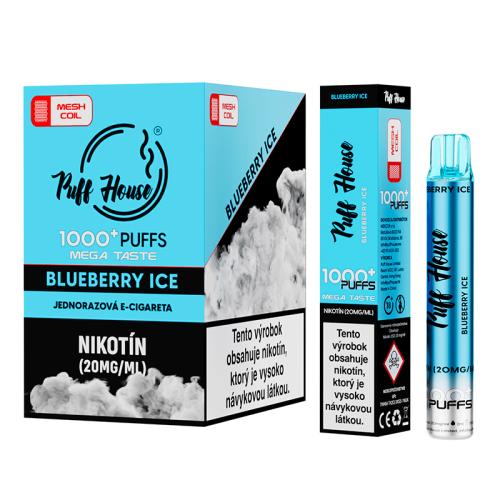 Disposable e-cigarette Puff House, Blueberry Ice 1000 Puffs