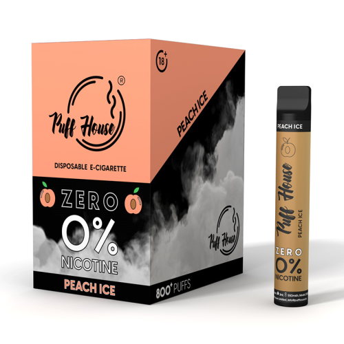 Einweg-E-Zigarette Puff House, Peach Ice ZERO 800+