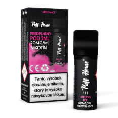 Wstępnie napełniony POD Puff House, Melon Ice, Nikotyna 20 mg/ml