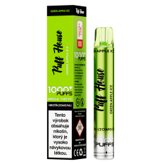 Jednorazová e-cigareta Puff House, Green Apple Ice 1000 Puffs