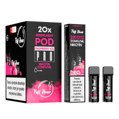 Wstępnie napełniony POD Puff House 2 szt, Raspberry Ice, Nikotyna 20 mg/ml