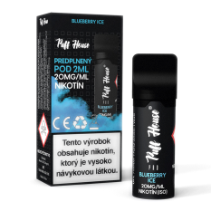 Wstępnie napełniony POD Puff House, Blueberry Ice, Nikotyna 20 mg/ml