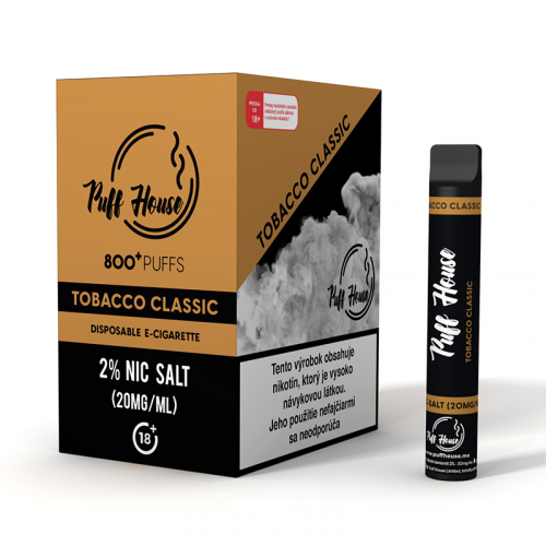 Jednorazová e-cigareta Puff House, Tobacco Classic