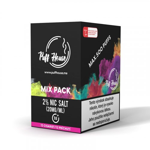 Jednorázová e-cigareta Puff House, Mix Pack Box 12ks