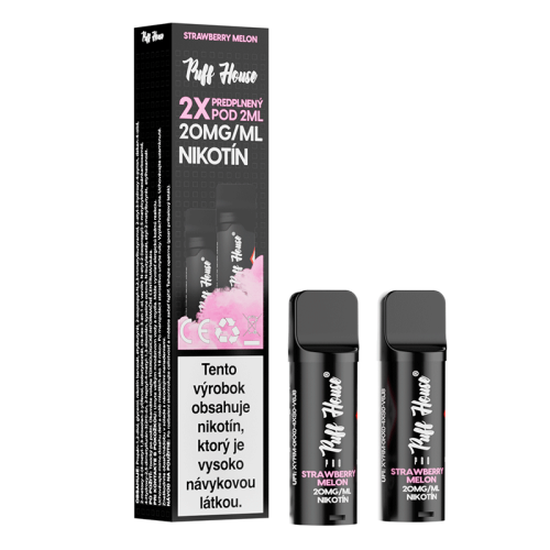 Wstępnie napełniony POD Puff House 2 szt, Strawberry Melon, Nikotyna 20 mg/ml