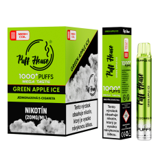Jednorazová e-cigareta Puff House, Green Apple Ice 1000 Puffs