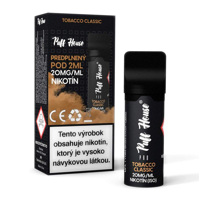 Prefilled POD Puff House, Tobacco Classic, Nikotine 20 mg/ml :: puffhouse.me