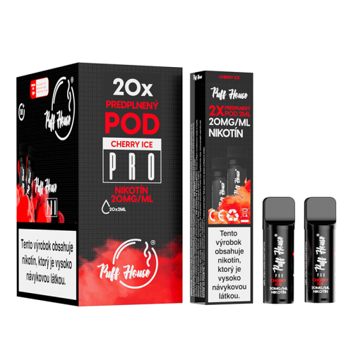 Vorgefülltes POD Puff House 2 Stk, Cherry Ice, Nikotin 20 mg/ml