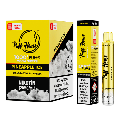 Disposable e-cigarette Puff House, Pineapple Ice 1000 Puffs