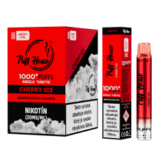 Jednorazová e-cigareta Puff House, Cherry Ice 1000 Puffs